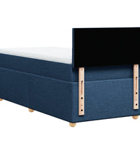 Boxspringbett mit Matratze Blau 90x200 cm Stoff