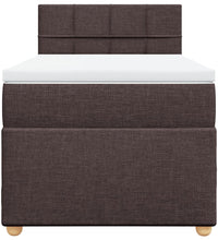 Boxspringbett mit Matratze Dunkelbraun 90x200 cm Stoff