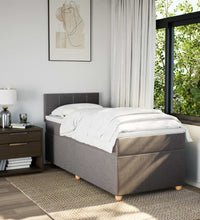 Boxspringbett mit Matratze Taupe 90x200 cm Stoff