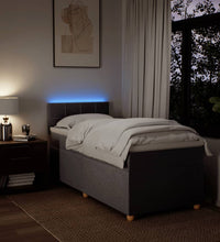 Boxspringbett mit Matratze Taupe 90x200 cm Stoff