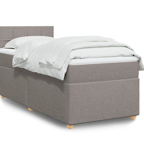 Boxspringbett mit Matratze Taupe 90x200 cm Stoff