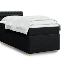 Boxspringbett mit Matratze Schwarz 90x200 cm Stoff