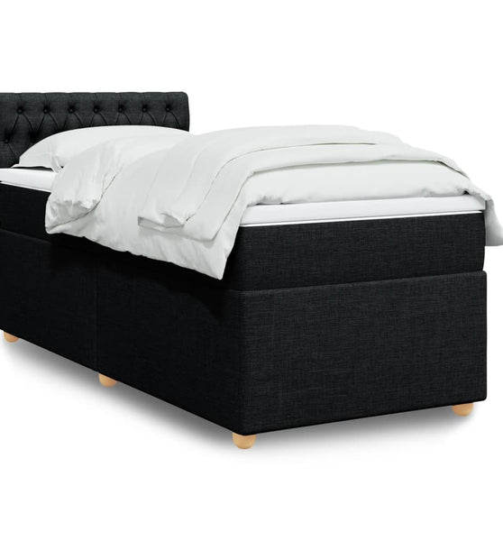 Boxspringbett mit Matratze Schwarz 90x200 cm Stoff