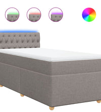 Boxspringbett mit Matratze Taupe 90x200 cm Stoff