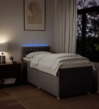 Boxspringbett mit Matratze Taupe 90x200 cm Stoff