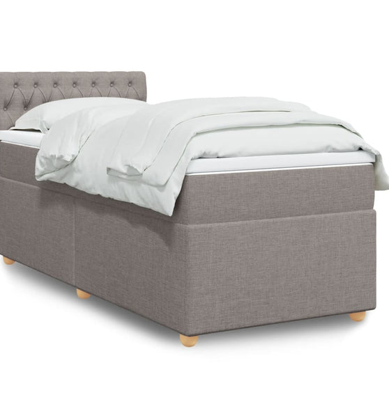 Boxspringbett mit Matratze Taupe 90x200 cm Stoff