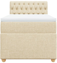 Boxspringbett mit Matratze Creme 90x200 cm Stoff