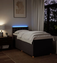 Boxspringbett mit Matratze Dunkelbraun 90x200 cm Stoff