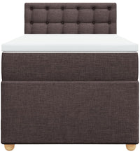 Boxspringbett mit Matratze Dunkelbraun 90x200 cm Stoff