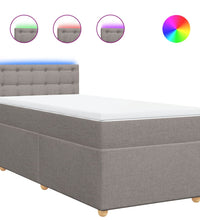 Boxspringbett mit Matratze Taupe 90x200 cm Stoff