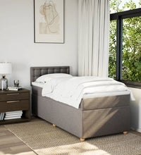 Boxspringbett mit Matratze Taupe 90x200 cm Stoff