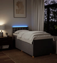 Boxspringbett mit Matratze Taupe 90x200 cm Stoff