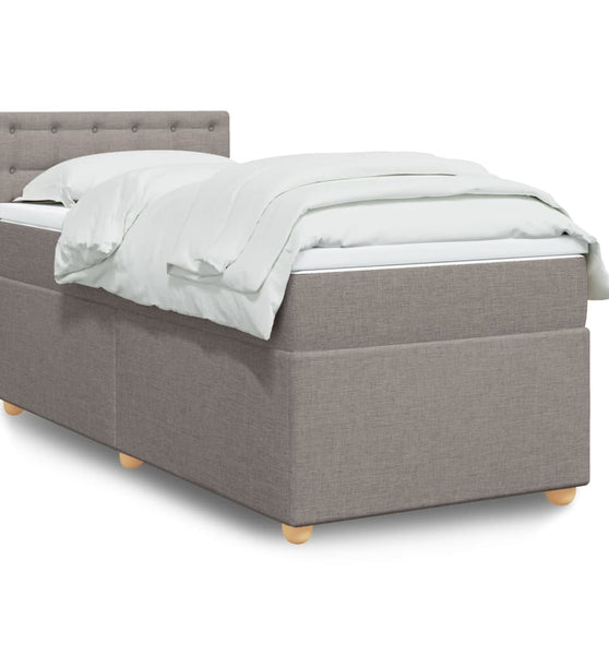 Boxspringbett mit Matratze Taupe 90x200 cm Stoff