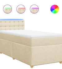 Boxspringbett mit Matratze Creme 90x200 cm Stoff