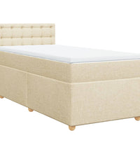 Boxspringbett mit Matratze Creme 90x200 cm Stoff