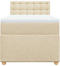 Boxspringbett mit Matratze Creme 90x200 cm Stoff