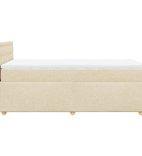 Boxspringbett mit Matratze Creme 90x200 cm Stoff