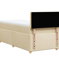 Boxspringbett mit Matratze Creme 90x200 cm Stoff