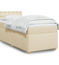 Boxspringbett mit Matratze Creme 90x200 cm Stoff