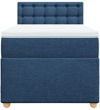 Boxspringbett mit Matratze Blau 90x200 cm Stoff
