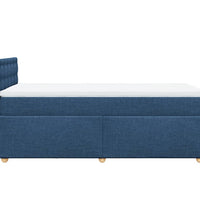 Boxspringbett mit Matratze Blau 90x200 cm Stoff