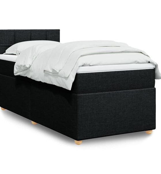 Boxspringbett mit Matratze Schwarz 100x200 cm Stoff