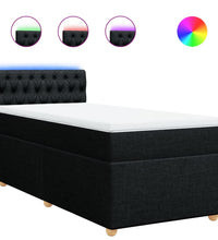 Boxspringbett mit Matratze Schwarz 100x200 cm Stoff