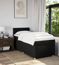 Boxspringbett mit Matratze Schwarz 100x200 cm Stoff