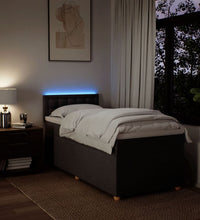 Boxspringbett mit Matratze Dunkelbraun 100x200 cm Stoff