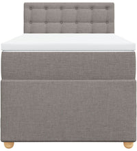 Boxspringbett mit Matratze Taupe 100x200 cm Stoff