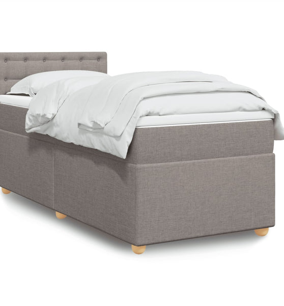 Boxspringbett mit Matratze Taupe 100x200 cm Stoff