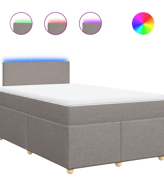 Boxspringbett mit Matratze Taupe 120x190 cm Stoff