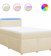 Boxspringbett mit Matratze Creme 120x190 cm Stoff