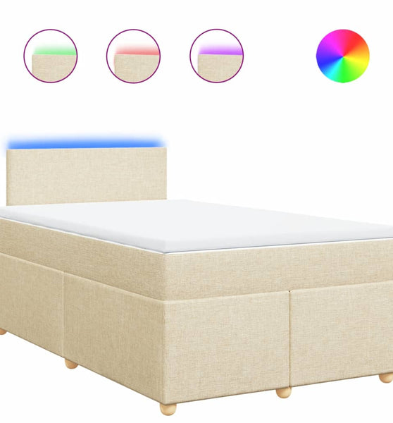 Boxspringbett mit Matratze Creme 120x190 cm Stoff