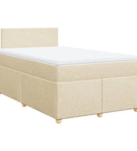 Boxspringbett mit Matratze Creme 120x190 cm Stoff