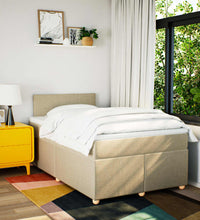 Boxspringbett mit Matratze Creme 120x190 cm Stoff