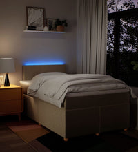 Boxspringbett mit Matratze Creme 120x190 cm Stoff