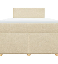 Boxspringbett mit Matratze Creme 120x190 cm Stoff