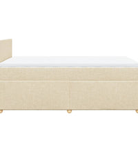 Boxspringbett mit Matratze Creme 120x190 cm Stoff