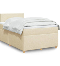 Boxspringbett mit Matratze Creme 120x190 cm Stoff
