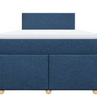 Boxspringbett mit Matratze Blau 120x190 cm Stoff