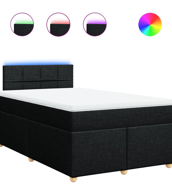 Boxspringbett mit Matratze Schwarz 120x190 cm Stoff