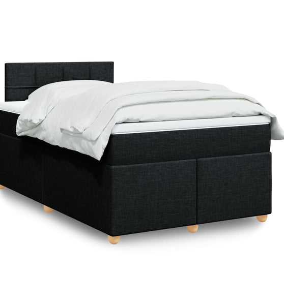 Boxspringbett mit Matratze Schwarz 120x190 cm Stoff