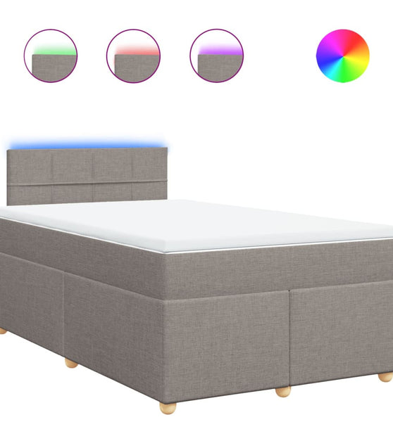 Boxspringbett mit Matratze Taupe 120x190 cm Stoff