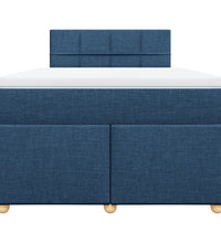 Boxspringbett mit Matratze Blau 120x190 cm Stoff