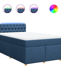 Boxspringbett mit Matratze Blau 120x190 cm Stoff