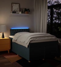 Boxspringbett mit Matratze Blau 120x190 cm Stoff