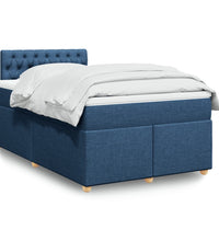 Boxspringbett mit Matratze Blau 120x190 cm Stoff