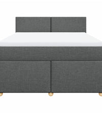 Boxspringbett mit Matratze Dunkelgrau 140x190 cm Stoff