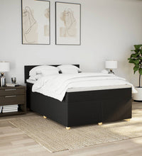 Boxspringbett mit Matratze Schwarz 140x190 cm Stoff